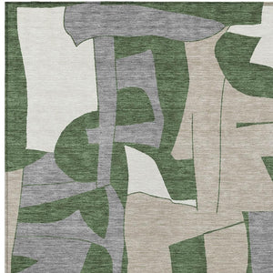 Geometric Polyester Area Rug Washable Stain Resistant for Indoor Outdoor Patios and Living Rooms