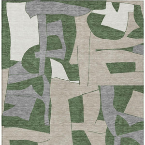 Geometric Polyester Area Rug Washable Stain Resistant for Indoor Outdoor Patios and Living Rooms
