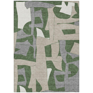 Geometric Polyester Area Rug Washable Stain Resistant for Indoor Outdoor Patios and Living Rooms