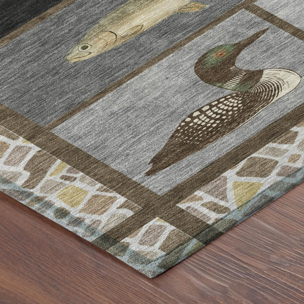 9x12 Floral Medallion Washable Polyester Area Rug for Indoor Outdoor Living Spaces