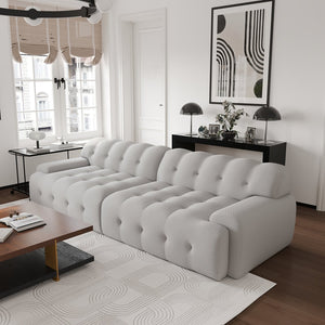 English Elm Bubble Modern Armless Sectional Sofa - 3D-Knitted Loveseat With Plush Comfort & Stylish Design B341S00010
