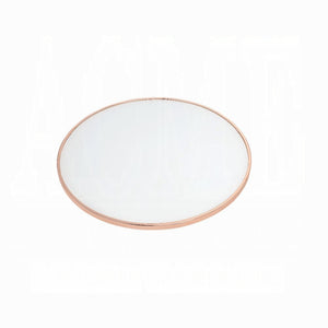 English Elm Rose Frosted Glass Top Coffee Table with Metallic Base 34" Round Modern Occasional Table for Living Room Stylish Centerpiece, Easy Assembly Rose Gold 27 L x 27 W x 5.5 H B2741P332648