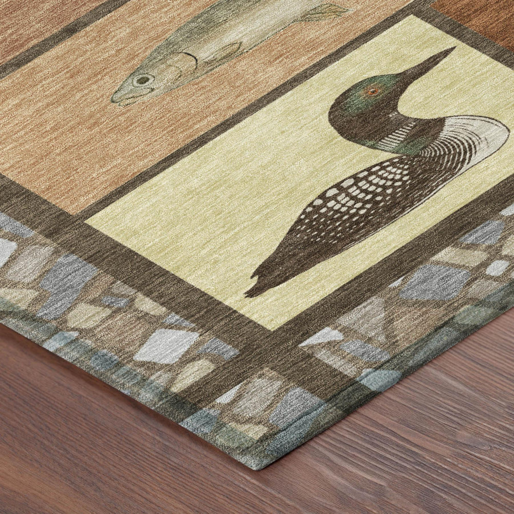 HomeRoots 8 X 10 Floral Medallion Polyester Area Rug Washable for Indoor Outdoor Patios 732980