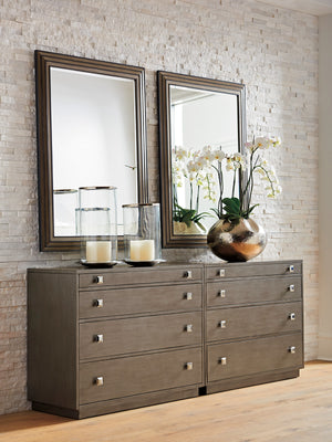 Lexington Cavalaire Bachelors Chest - Luxe Hand-glazed Finish, Elegant Silver Accents & Functional Design Features Platinum  732-624