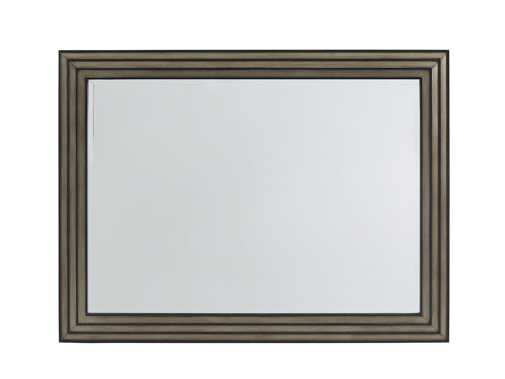 Lexington Miranda Rectangular Mirror - Luxe Hand-glazed Platinum Finish With Elegant Charcoal Gray Accents Platinum  732-205