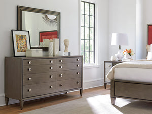 Lexington Miranda Rectangular Mirror - Luxe Hand-glazed Platinum Finish With Elegant Charcoal Gray Accents Platinum  732-205