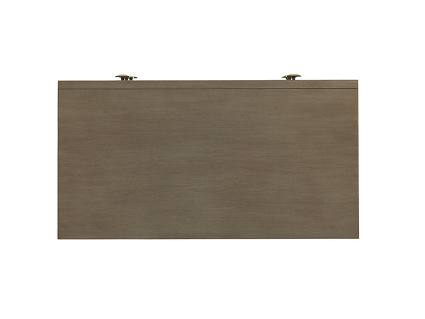 Lexington Divonne Mirrored Nightstand: Luxe Glam Storage With Elegant Silver Accents And Chic Design Elements Platinum  732-621