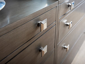 Lexington Cavalaire Bachelors Chest - Luxe Hand-glazed Finish, Elegant Silver Accents & Functional Design Features Platinum  732-624