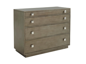 Lexington Cavalaire Bachelors Chest - Luxe Hand-glazed Finish, Elegant Silver Accents & Functional Design Features Platinum  732-624