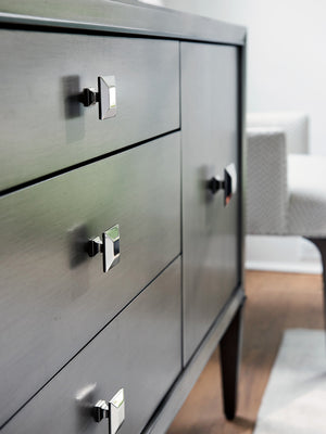 Lexington Provence Luxe Sideboard - Hand-glazed Platinum Finish With Elegant Silver Accents And Storage Solutions Platinum  732-869