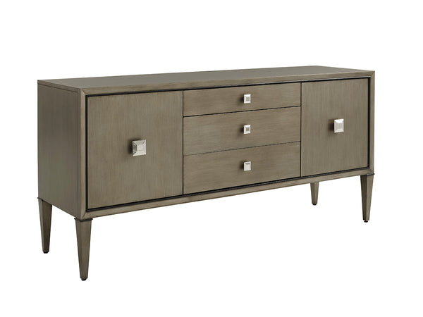 Lexington Provence Luxe Sideboard - Hand-glazed Platinum Finish With Elegant Silver Accents And Storage Solutions Platinum  732-869