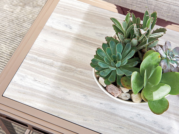 Lexington Athene Modern Luxe Cocktail Table With Polished Silver Marble Top And Platinum-finished Base Platinum  732-945c