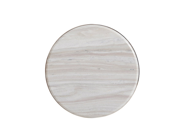 Lexington Martini Luxe Accent Table With Polished Silver Marble Top And Platinum-finished Stainless Base Platinum  732-950c