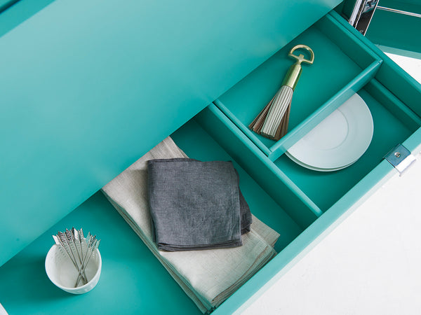 Lexington Cheval Bar Cabinet - Luxurious Platinum Finish With Aquamarine Interior, Led Lighting & Elegant Storage Platinum  732-961c