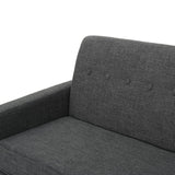 Christopher Knight Home® - Noble House - Sawyer Mid Century Modern Grey Fabric 3 Seater Sofa