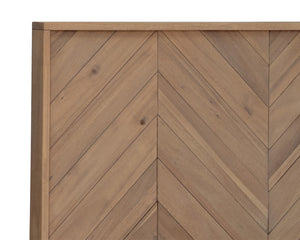 Sunpan Greyson Bed - Stylish Handcrafted Chevron Design with Pewter Steel Feet for Cozy Bedroom Appeal King