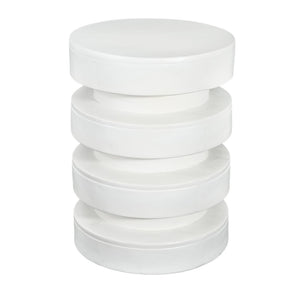 English Elm Modern Mgo Three Tier Round Accent Table Weather Resistant Patio and Living Room Decor White N770P359379W