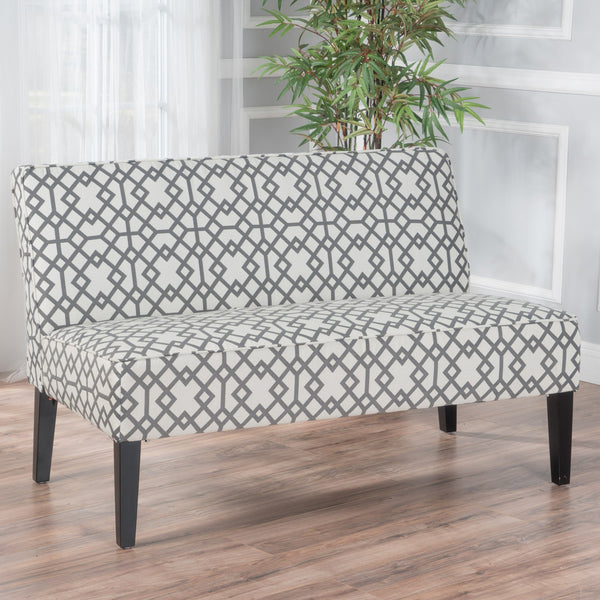 English Elm Christopher Knight Home® - Loveseat - Stylish Grey Fabric Sofa With Geometric Design, Birch Frame, Perfect For Modern Spaces 57659.00GGMT