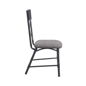 English Elm Set Of 2 Elegant Side Chairs With X-Back Design, Soft Gray Upholstery & Sandy Black Frame B016P322898-GIGA