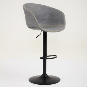 English Elm Adjustable Swivel Barstool Pu Leather Mid-century Frame for Kitchen Island Counter W1143P173512
