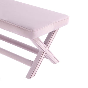English Elm Abigail Mid-Century Modern Pink Velvet Upholstered Bench - Stylish Entryway & Bedroom Accent B365P398211