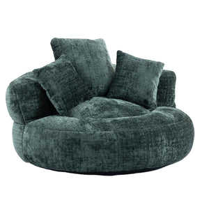 English Elm Lazy Sofa Oversized Ergonomic Bean Bag Lounger with High Wrap Back, Plush Chenille Foam Comfort for Living Room, Bedroom, Office Emerald W395P252054