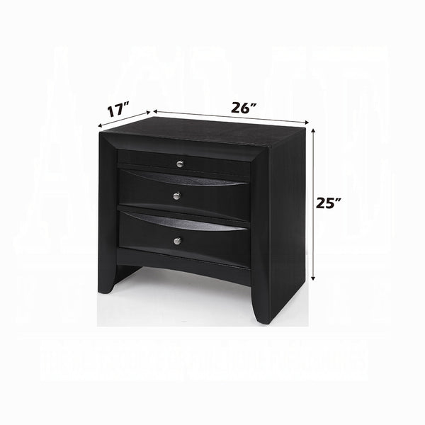 English Elm 1pc Velvet Tufted Nightstand with Faux Marble Top, Crystal Knobs and Two Spacious Drawers, Chic Bedroom Accent Black 21 L x 30 W x 30 H B2741P322299