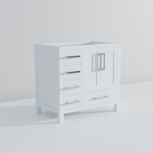 English Elm White Bath Vanity 36 In. W X 22 In. D - Elegant Storage Solution With Soft-Close Features & Style B2731P258805-GIGA