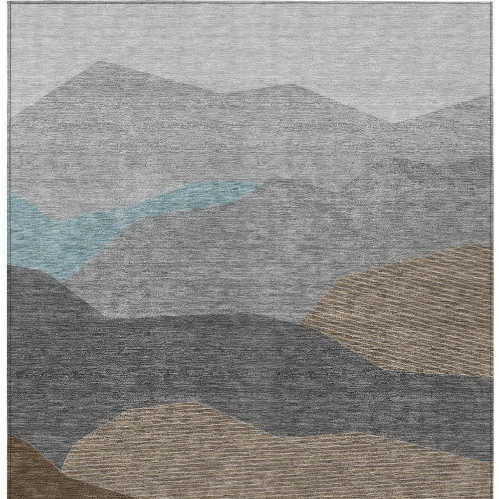 9x12 Washable Polyester Geometric Rug for Indoor Outdoor Patios and Living Rooms