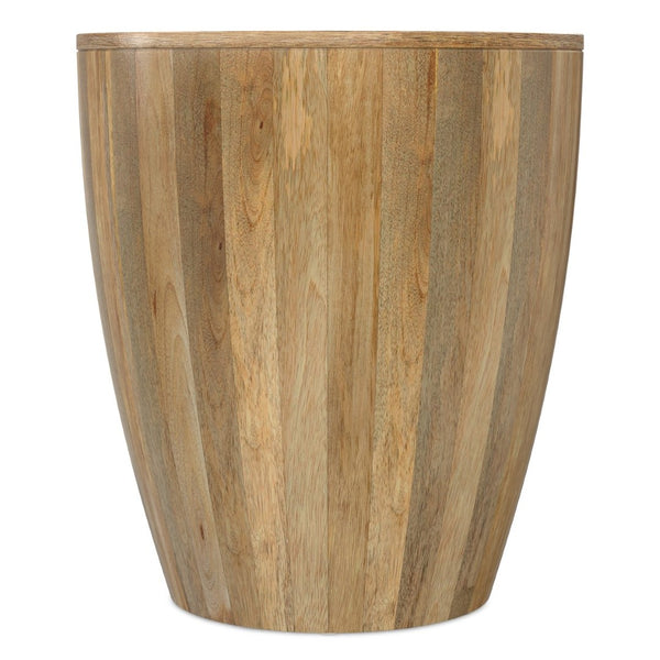 English Elm Elmbrook Solid Mango Wood Drum Side Table with Sculptural Grain for Living Room Natural B136P420279