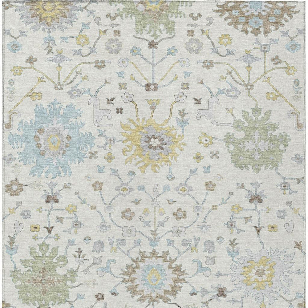 HomeRoots Washable Faux Bois Indoor Outdoor Area Rug Stain Resistant Polyester for High Traffic Spaces 5' x 8' 733086