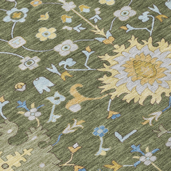 8 Ft Round Faux Bois Polyester Area Rug Machine Washable for Patios and Entryways