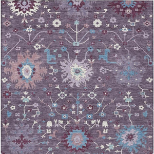Faux Bois Wood Grain Washable Polyester Area Rug for Indoor Outdoor Patio High Traffic Use