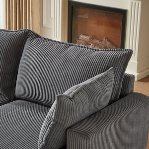 English Elm 113.5'' Modular Sectional Sofa with Storage Ottoman, Convertible U or L Shape Sleeper for 6 Seats Dark Gray W834S00252