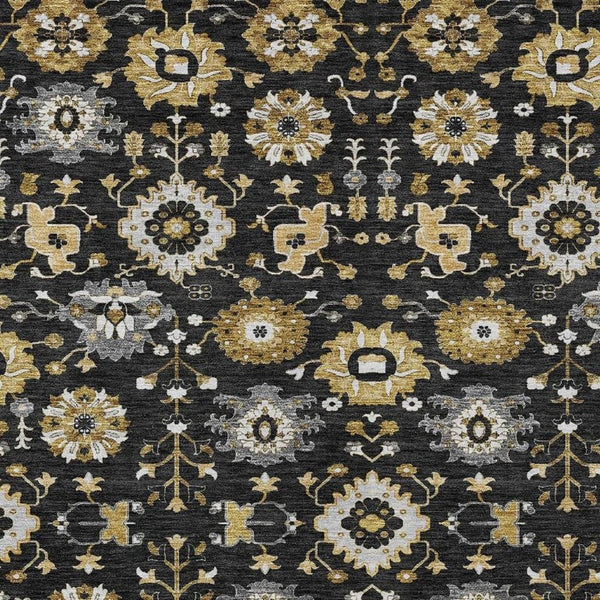HomeRoots 10x14 Geometric Polyester Area Rug Washable Indoor Outdoor Patio Entryway Large 733114