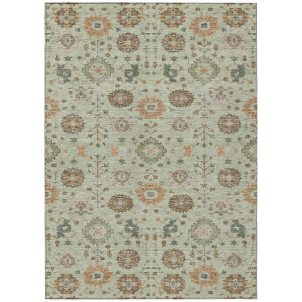 5x8 Geometric Washable Polyester Area Rug for Indoor Outdoor Patios and Entryways