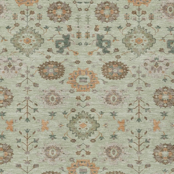 HomeRoots 5x8 Geometric Washable Polyester Area Rug for Indoor Outdoor Patios and Entryways 733116