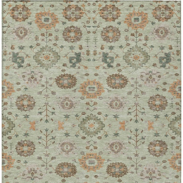 5x8 Geometric Washable Polyester Area Rug for Indoor Outdoor Patios and Entryways