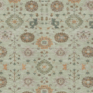 HomeRoots 9x12 Geometric Polyester Indoor Outdoor Rug Washable Green Khaki Patio Living Room 733119