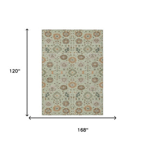 10 Ft Geometric Indoor Outdoor Rug Washable Polyester Weave for Patio or Living Room