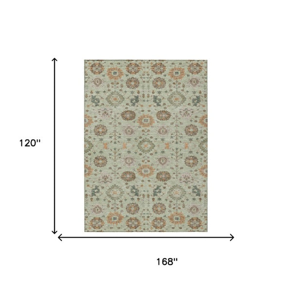 10 Ft Geometric Indoor Outdoor Rug Washable Polyester Weave for Patio or Living Room