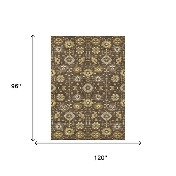 8 X 10 Geometric Polyester Area Rug Washable Indoor Outdoor Patio Stain Resistant