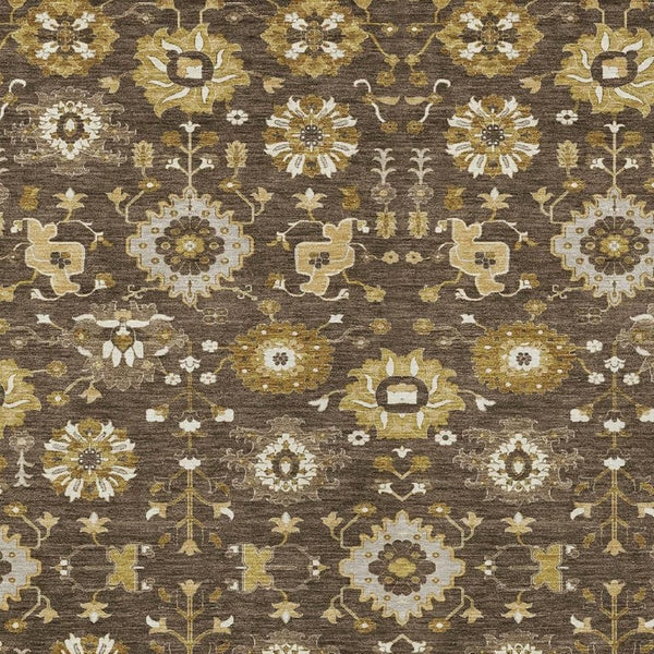 HomeRoots 9x12 Geometric Polyester Area Rug Machine Washable Low Pile Indoor Outdoor Use 733125