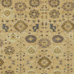 HomeRoots 8x10 Gold Brown Geometric Polyester Area Rug Machine Washable Indoor Outdoor Use 733130