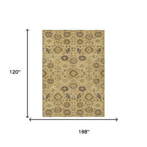 10 X 14 Washable Geometric Area Rug Polyester Weave for Patios and Living Rooms