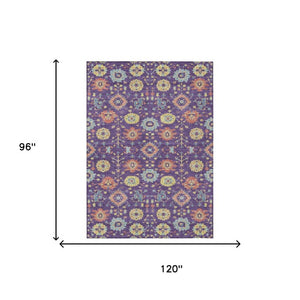 8x10 Geometric Polyester Area Rug Machine Washable for Indoor Outdoor Living Spaces