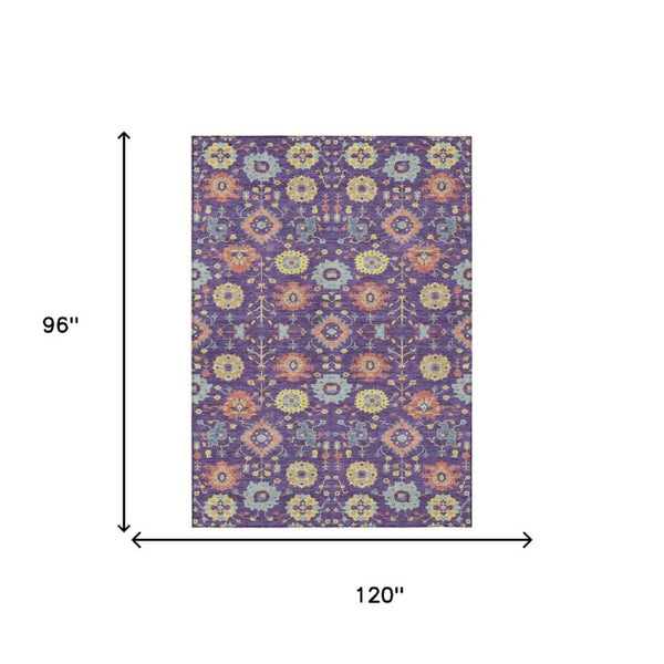 8x10 Geometric Polyester Area Rug Machine Washable for Indoor Outdoor Living Spaces