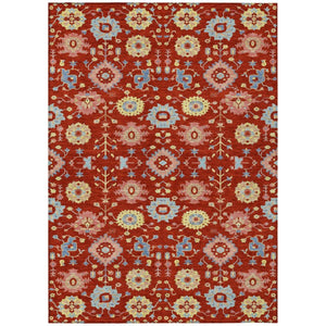 Geometric Polyester Area Rug Washable Indoor Outdoor Low Pile for Patio and Living Room