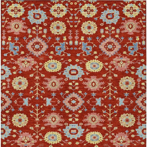 Geometric Polyester Area Rug Washable Indoor Outdoor Low Pile for Patio and Living Room