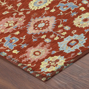 Geometric Polyester Area Rug Washable Indoor Outdoor Low Pile for Patio and Living Room